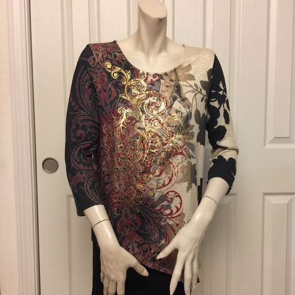 Chico's Sweaters - CHICO’S MULTI COLOR FLORAL PRINT SWEATER